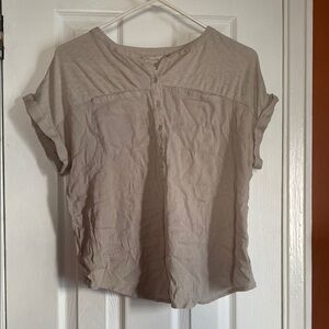 Women's Beige Button-Up Top